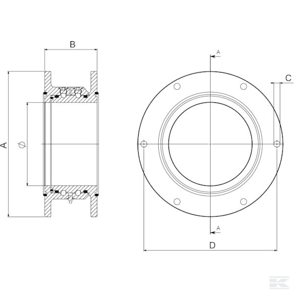 6312231  Rotacijska spojnica 6 " komplet