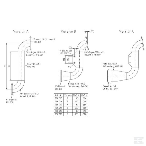 TSK0024 Razvodnik za gnojivo DN100