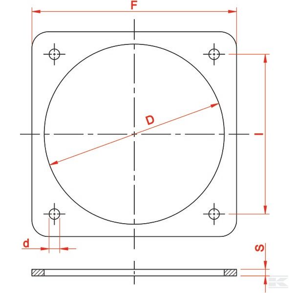 6300000Z Četvrtasta prirubnica 4 rupe 6"