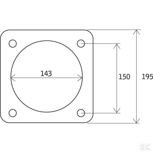 6300000Z Četvrtasta prirubnica 4 rupe 6"