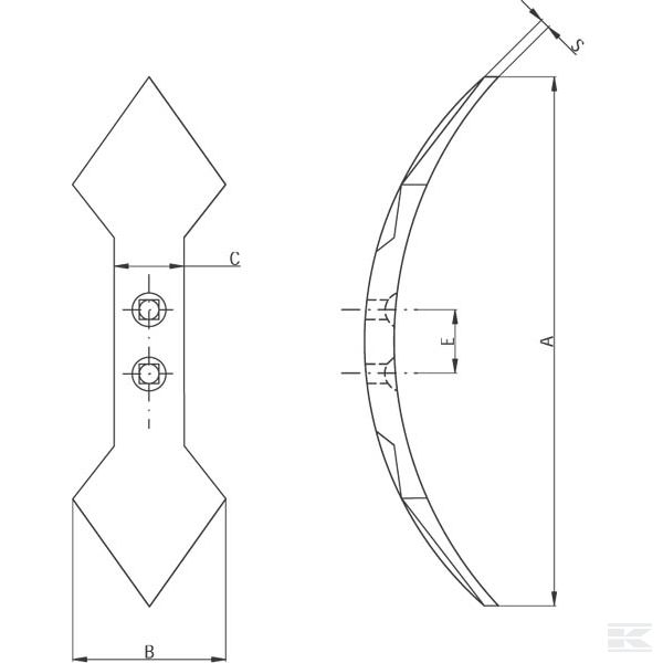 CP2821 Dupla motičica kultivatora - srce CTC 45-75 mm