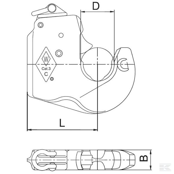 200018 Kuka za navarivanje za donju polugu Kat 3L