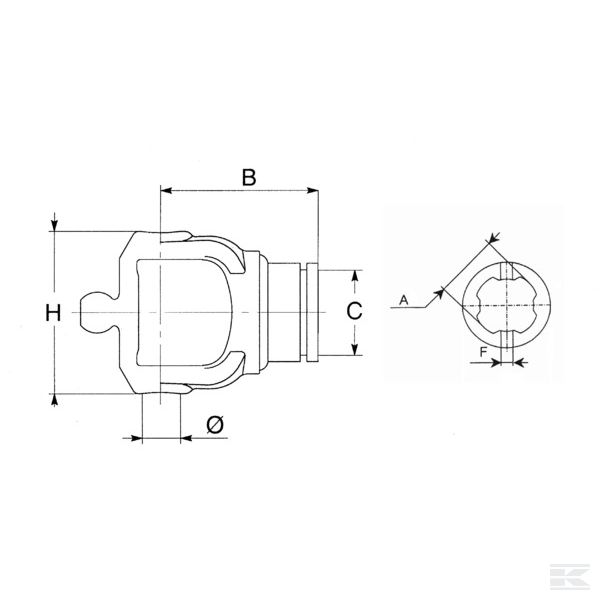 2150G6871 Vanjski spoj kardana S6 / S7 WW80 °