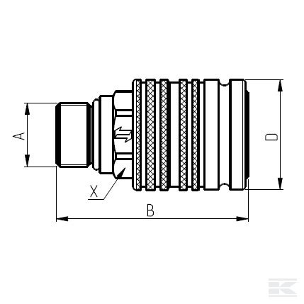 PV12GASF Hidraulična brza spojka-ženska 1 / 2-1 / 2 BSP