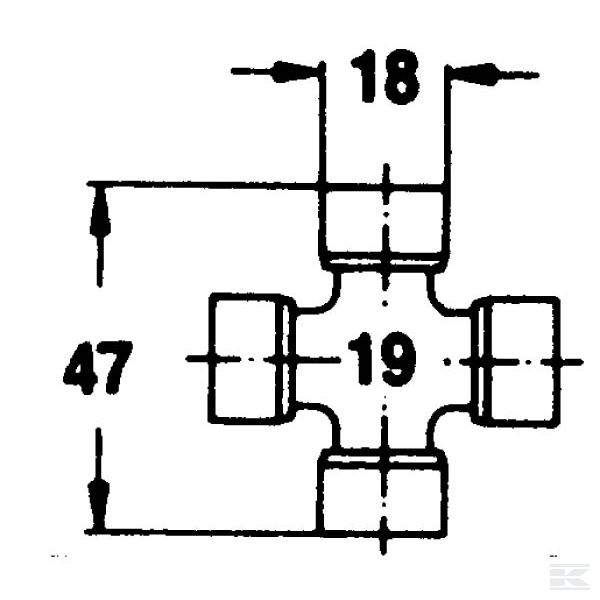 190000 Križ kardana 47 x 18 mm