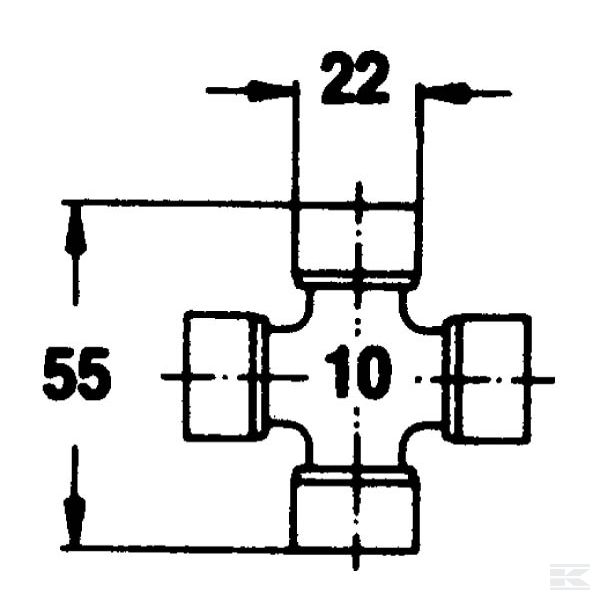 100100 Križ kardana 55 x 22 mm