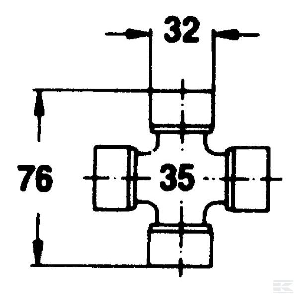 350000 Križ kardana 76 x 32 mm
