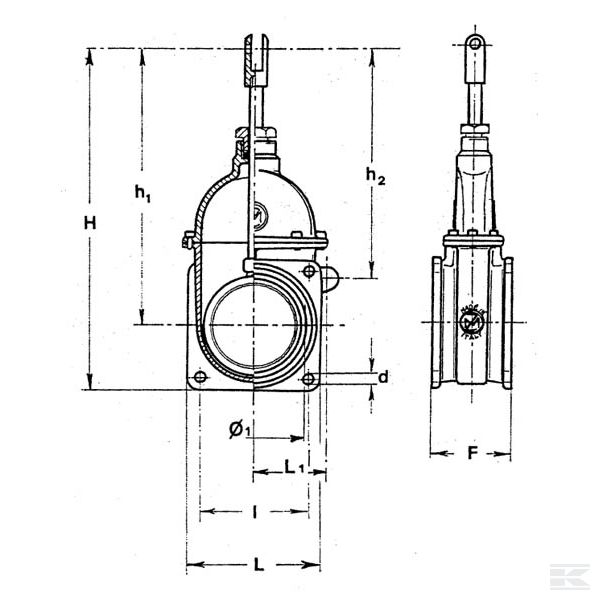 6000072 Ventil 6" s 4 prirubnice vijka