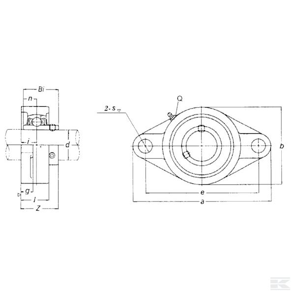 UCFL209GP Ovalni prirubni ležaj komplet