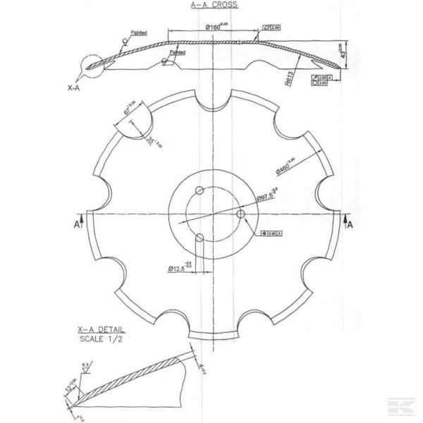 23246102KR Unutarnja ploča s diskovima 460 x 4