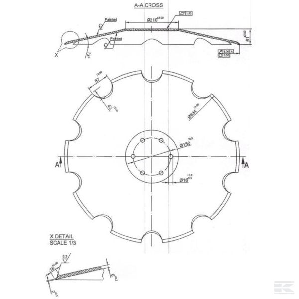00310988KR Unutarnja ploča s diskovima 684 x 6