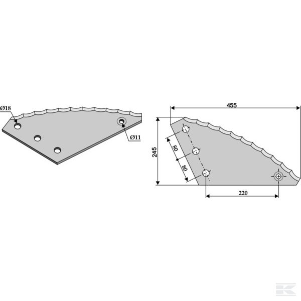 60903500N Nož 8 mm Strautmann