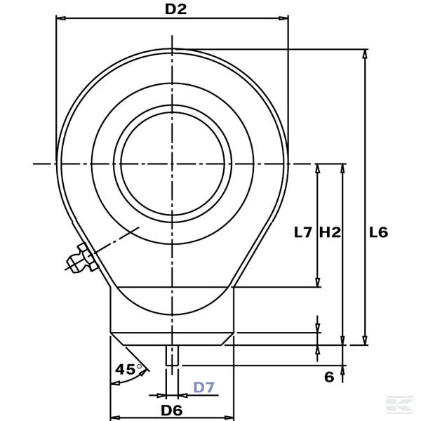 GK30DO Ušica hidrauličnog cilindra